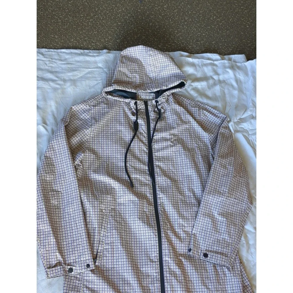 Moke Apparel Ultra‎ Lightweight Debbie Raincoat Houndstooth Purple White Gold